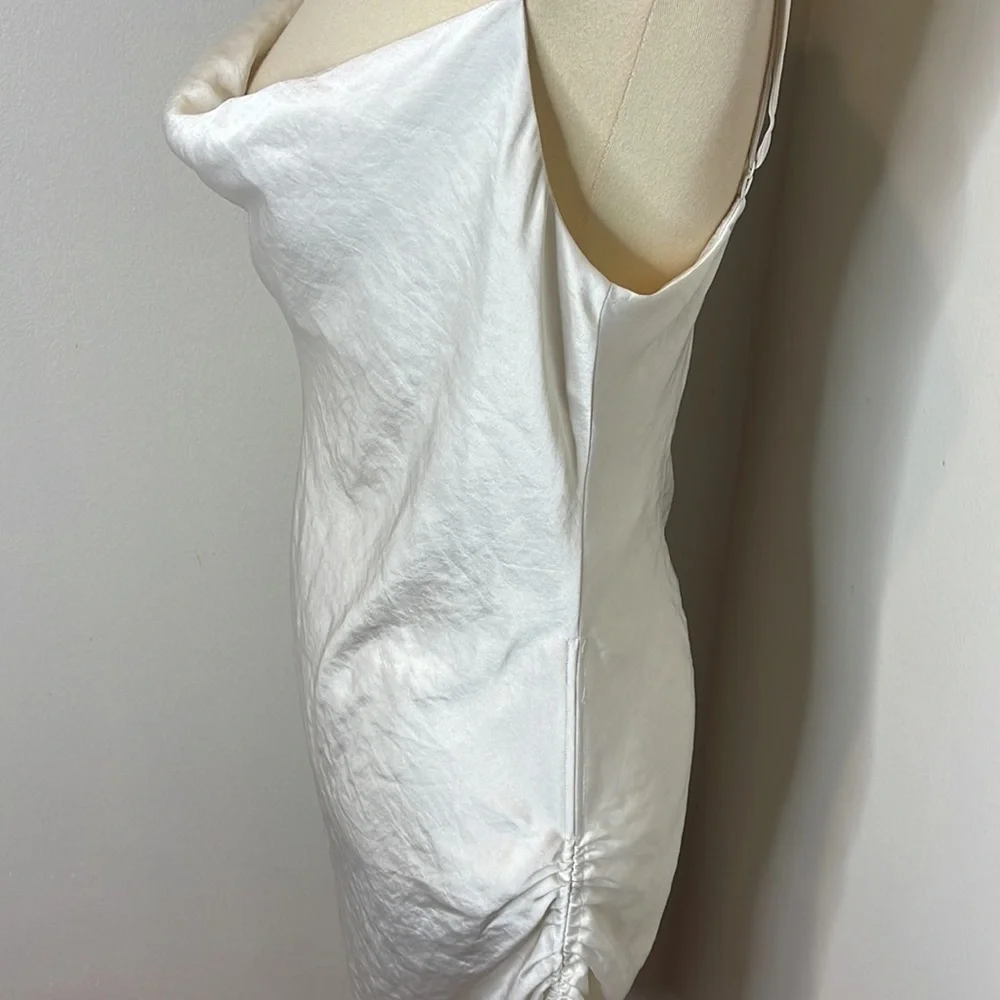 Wilfred Only Ruched Slip‎ Cream Dress - Picture 7 of 9